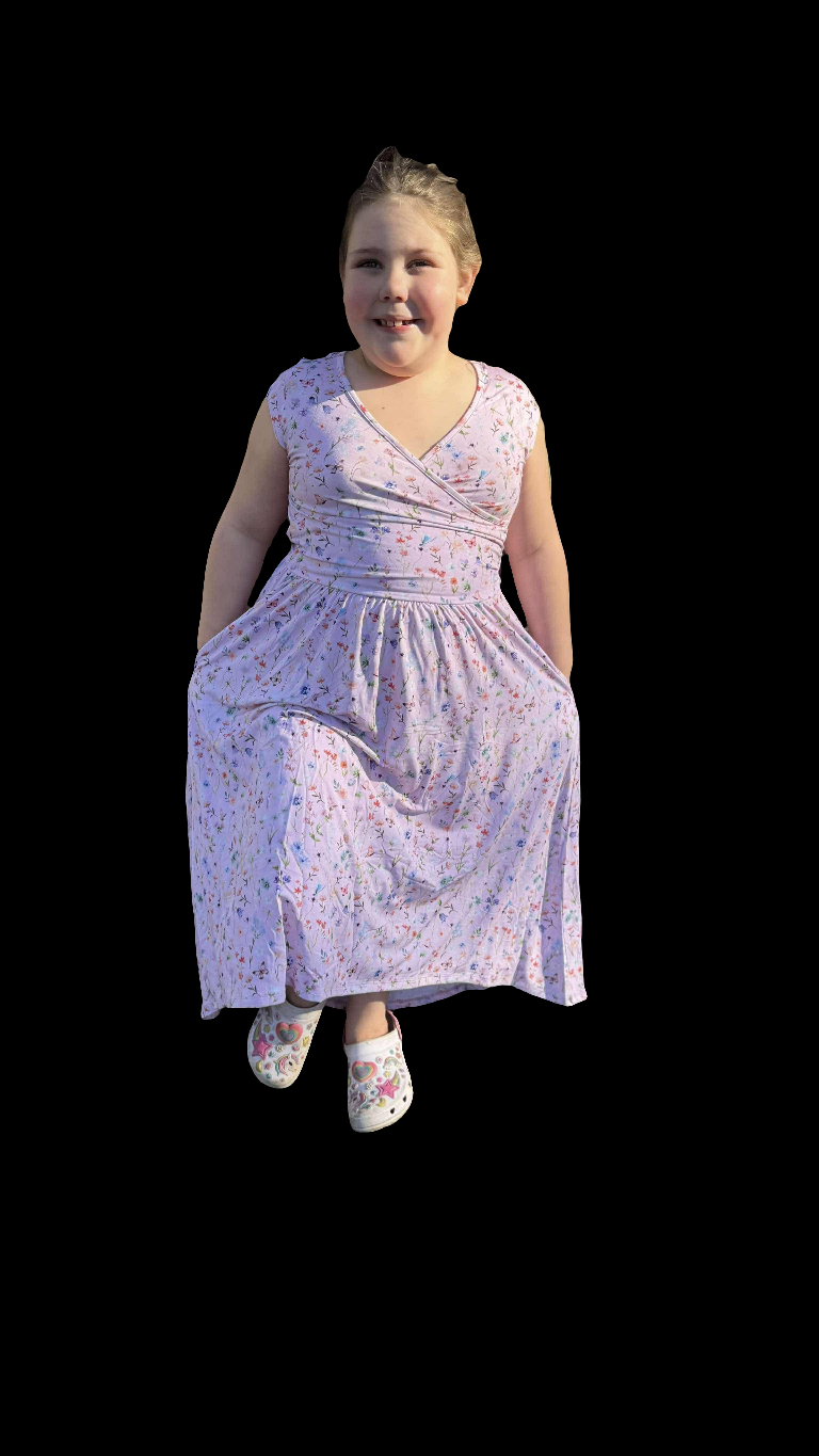 Wildflower Garden Cap Sleeve Women's Hi-Low Dress
