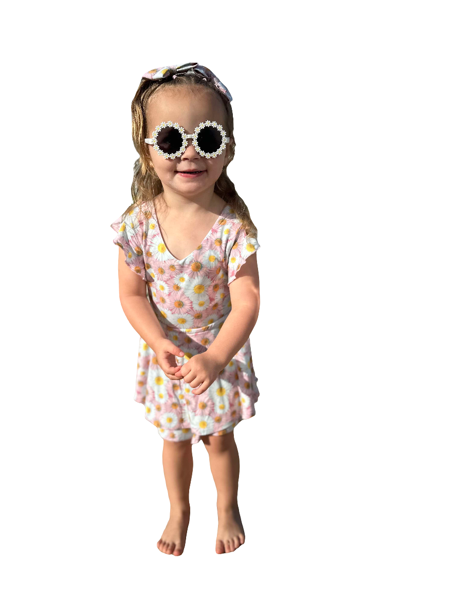 Daisy Blooms Skort Romper