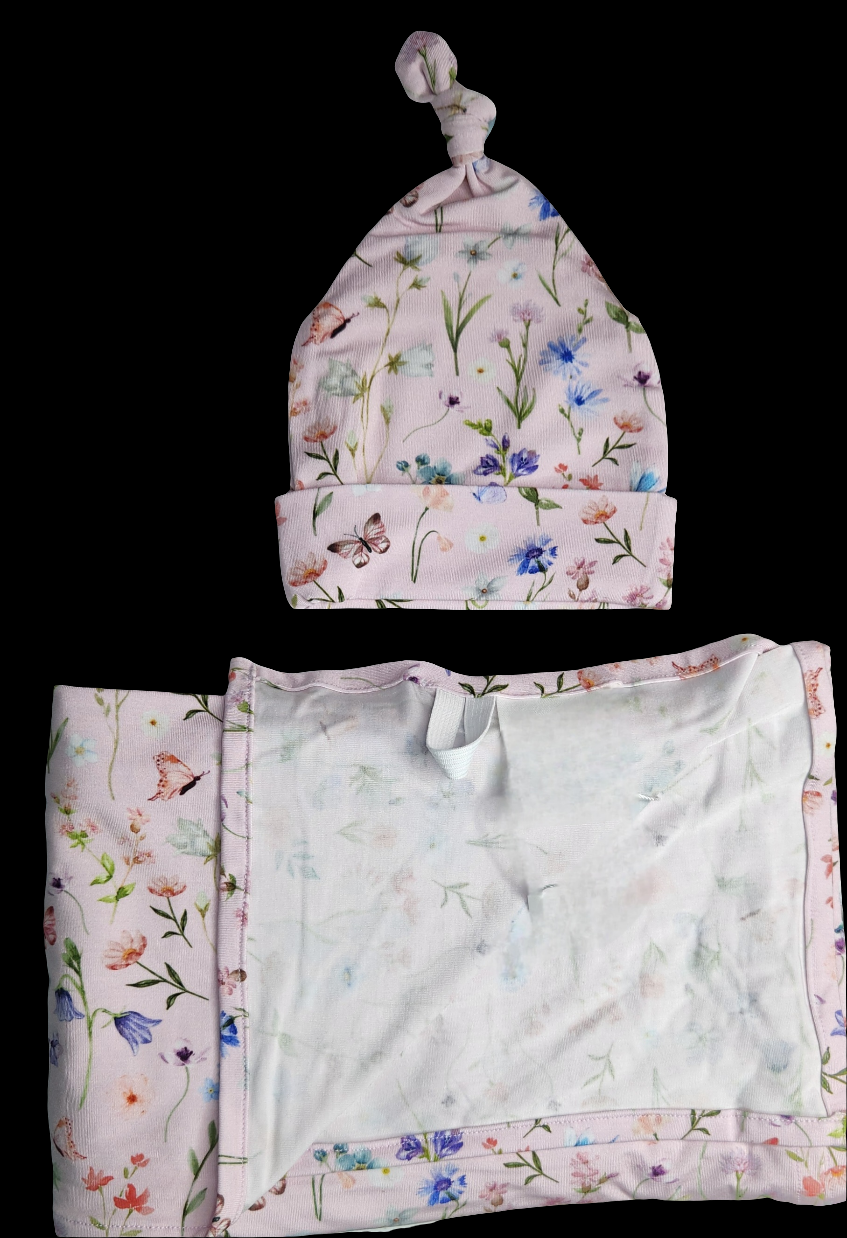 Wildflower Garden Swaddle and Hat Set
