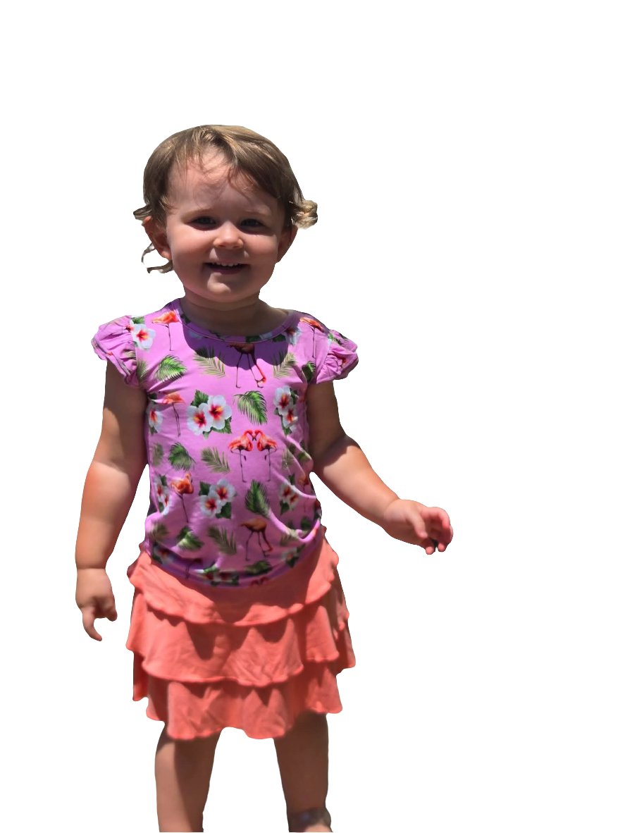 Flamingo Tropic Ruffle Shirt and Skort