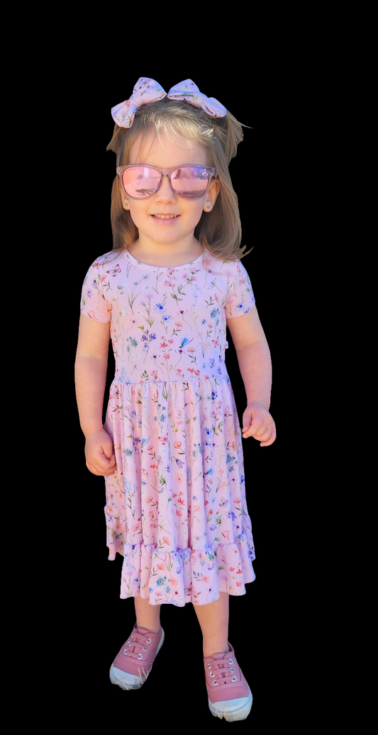 Wildflower Garden Twirl Dress with Pockets & Shorts Set