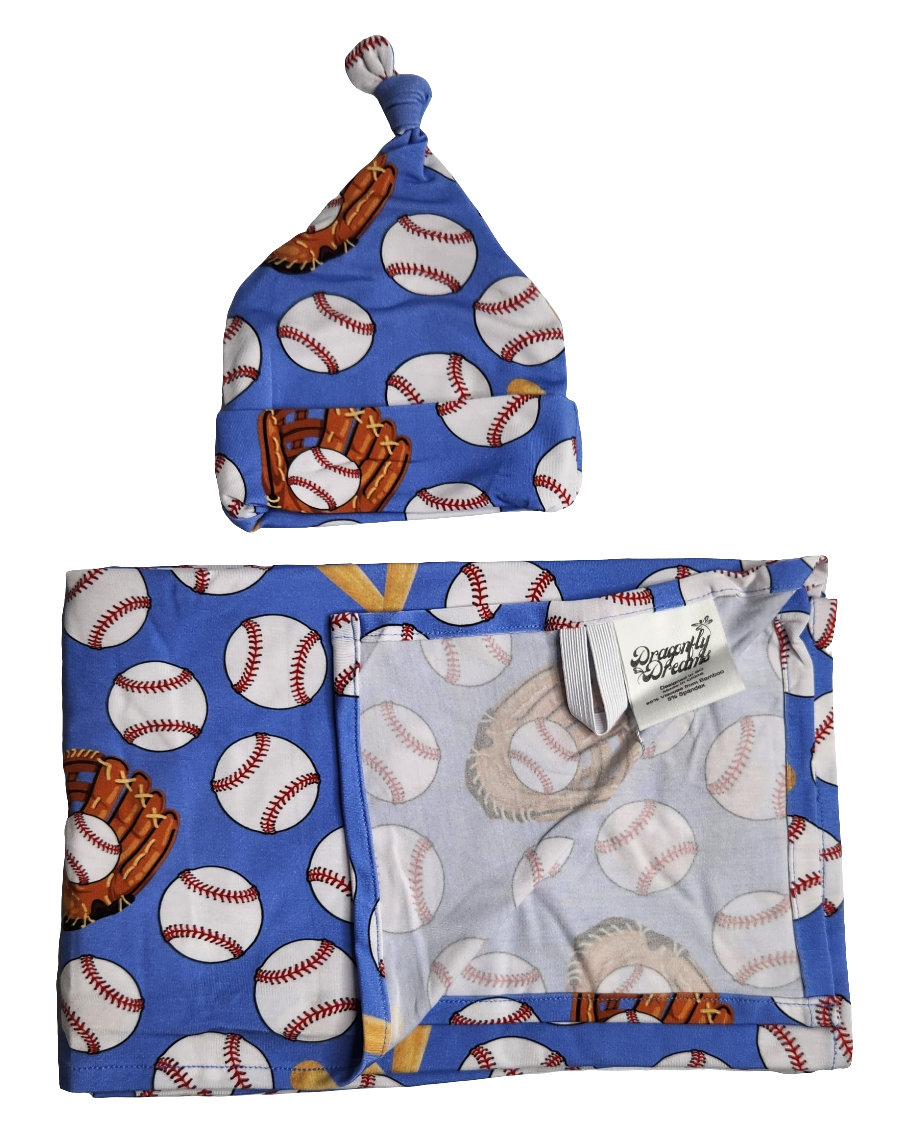 Eye On The Ball Swaddle and Hat Set