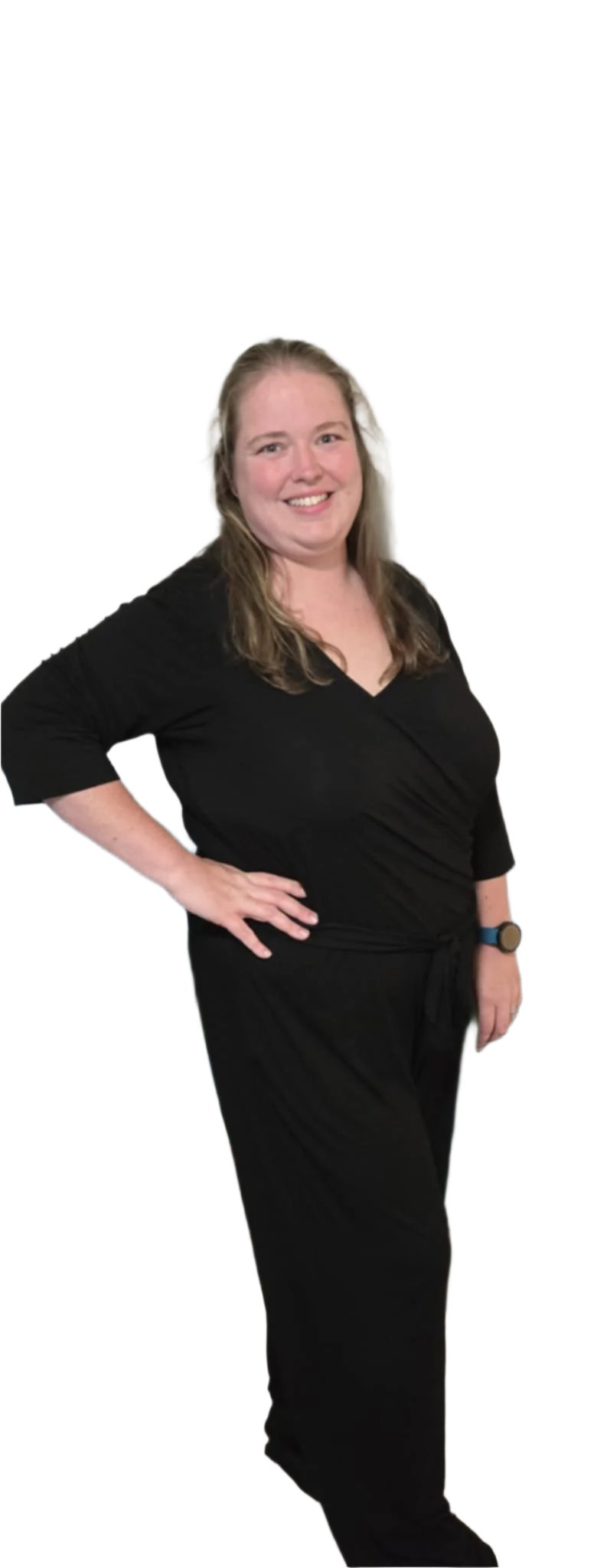 Women's 3/4 Sleeve Wide Leg Jumpsuit - Black Solid