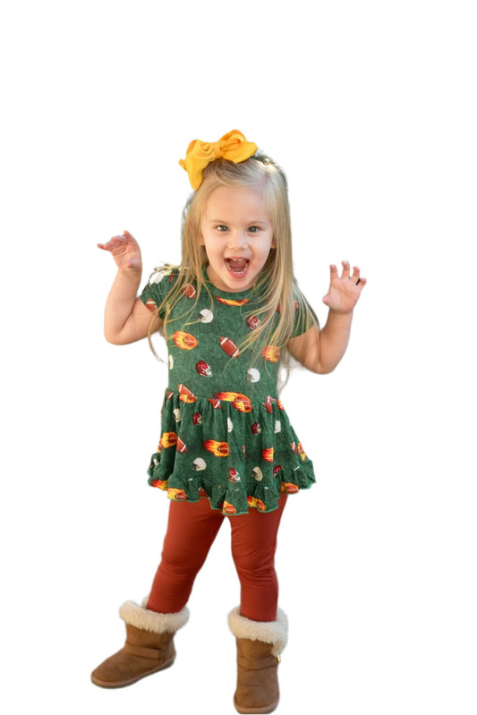 Friday Night Lights 2 piece Peplum and Legging Set