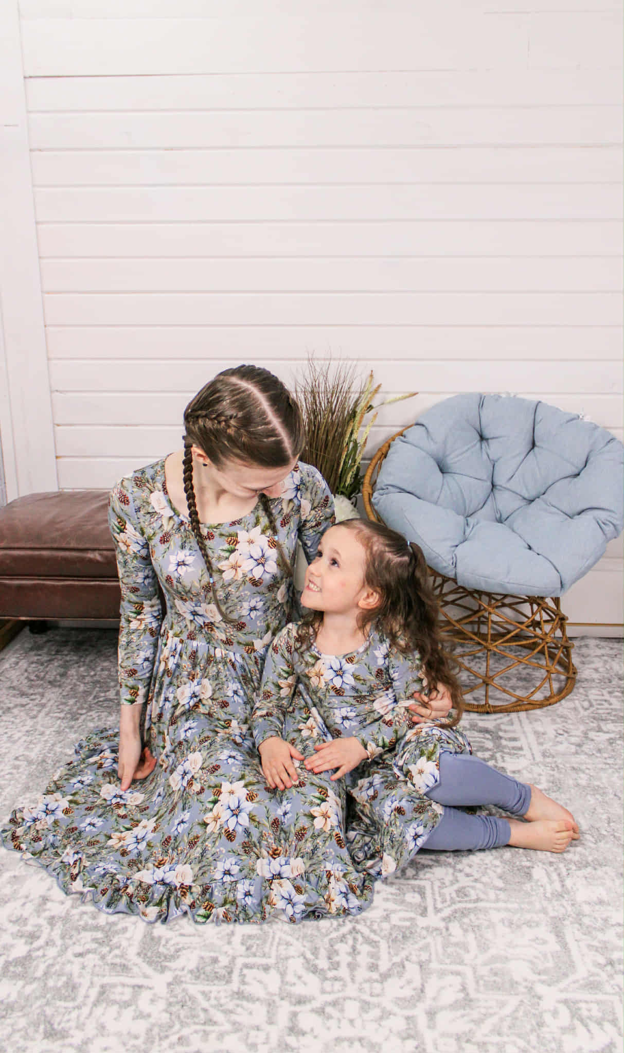 Winter Whimsy Twirl Dress with Pockets & leggings set