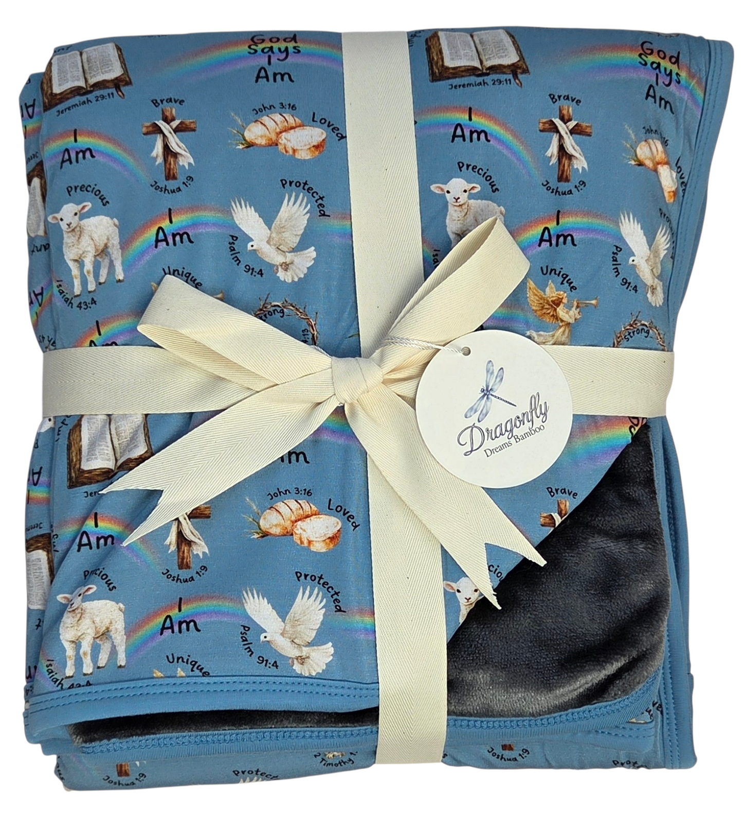 God Says I Am 2 Layer Bamboo Plush Toddler Blanket