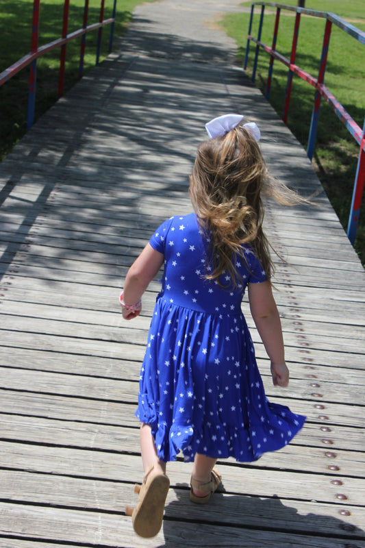 Oh My Stars Twirl Dress with Pockets & Shorts Set