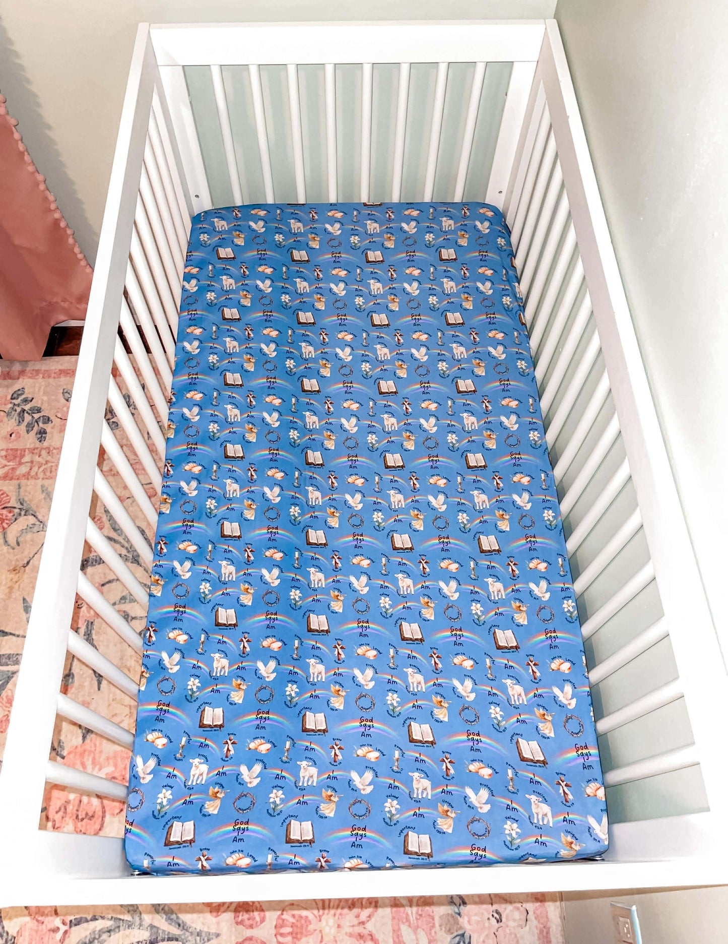 God Says I Am Crib Sheet