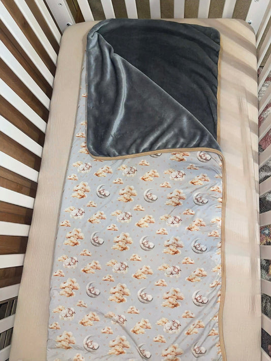 Sheep Lullaby 2 Layer Bamboo Plush Toddler Blanket