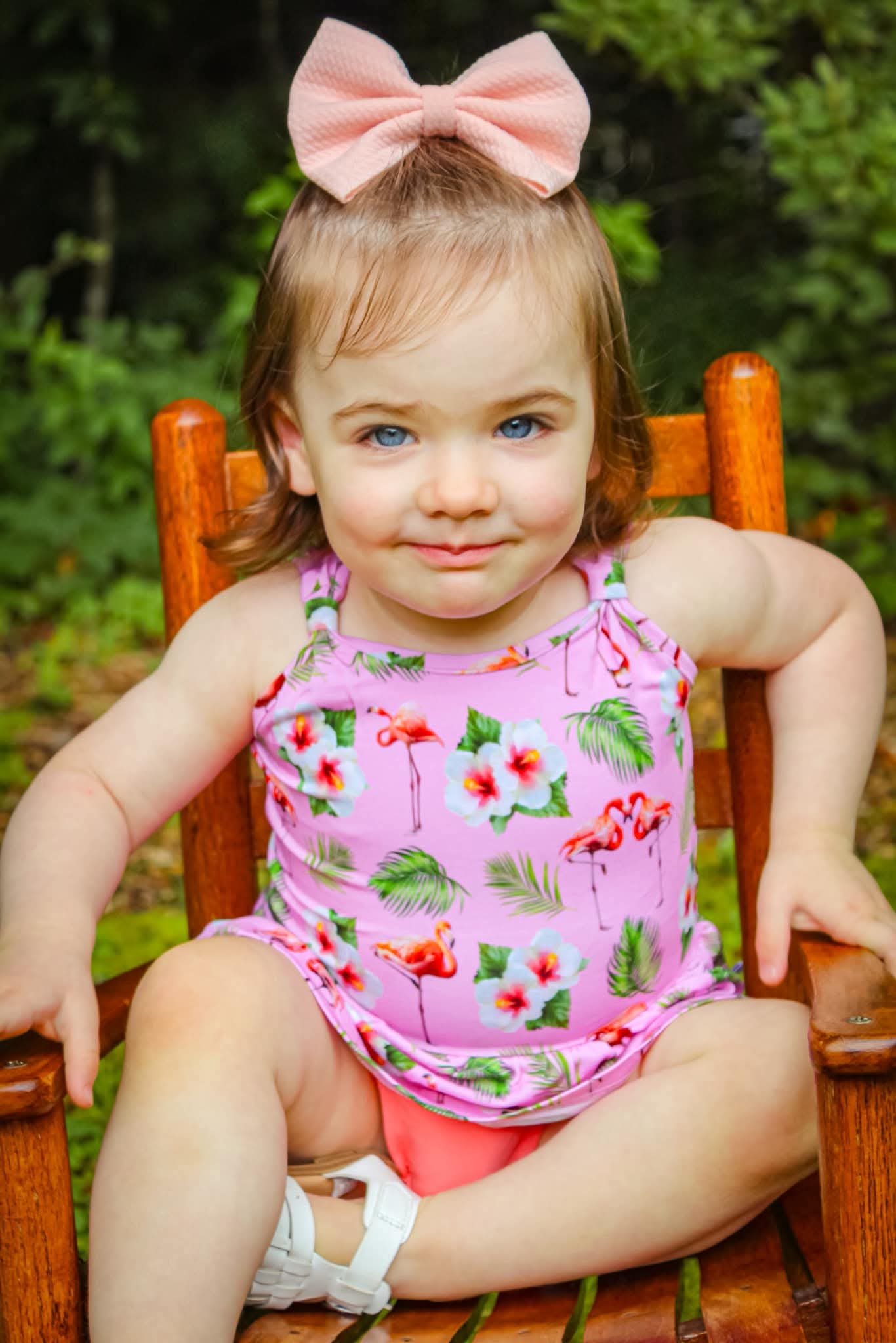 Flamingo Tropic Peplum tank and Bummie Set