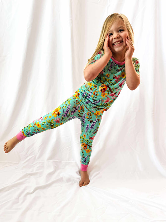 Buzzing Blooms 2 Piece Pajama Set