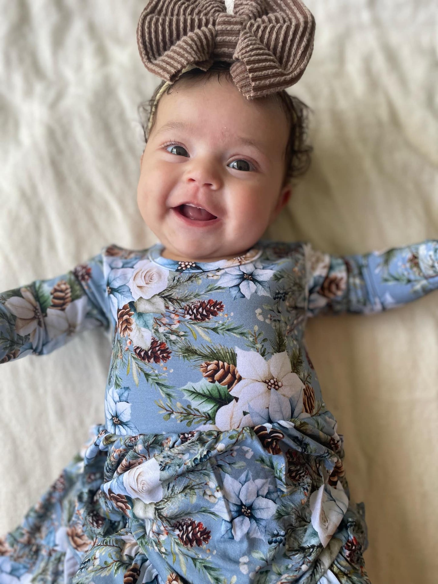 Winter Whimsy Long Sleeve Twirl Dress with Bodysuit