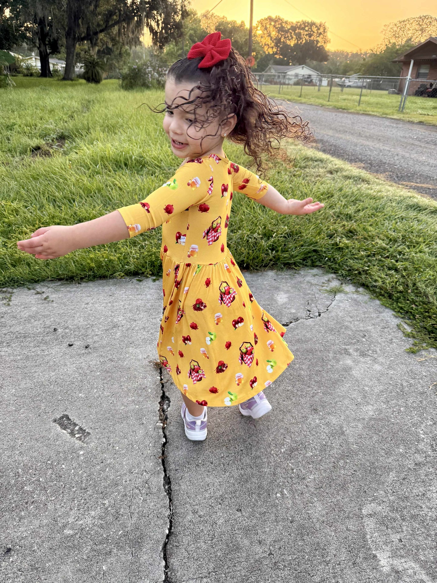 Sweet as Honey Twirl Dress with Pockets & Shorts Set