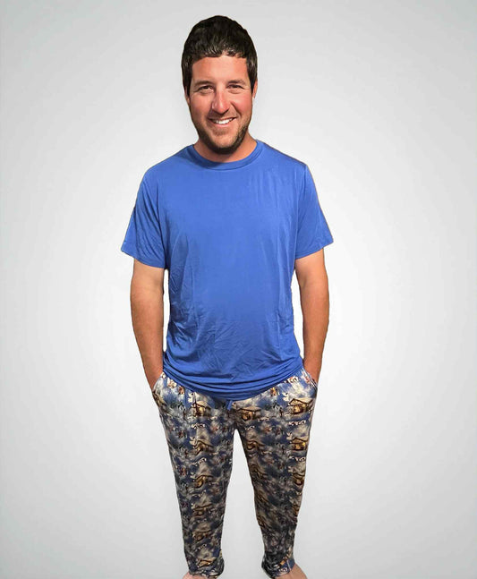 Blue Men's Crew Neck T-Shirt (save $5 when you add to any shorts/pants to complete the set)