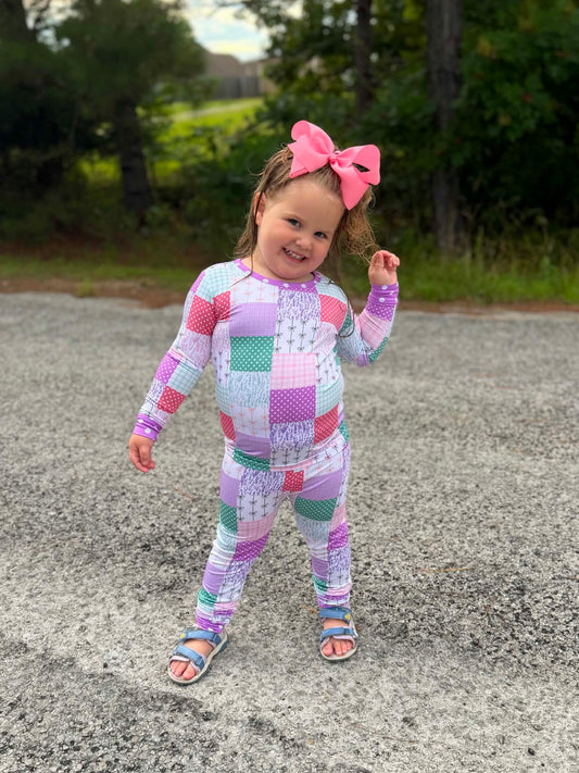 Darling Patchwork 2 Piece Pajama Set