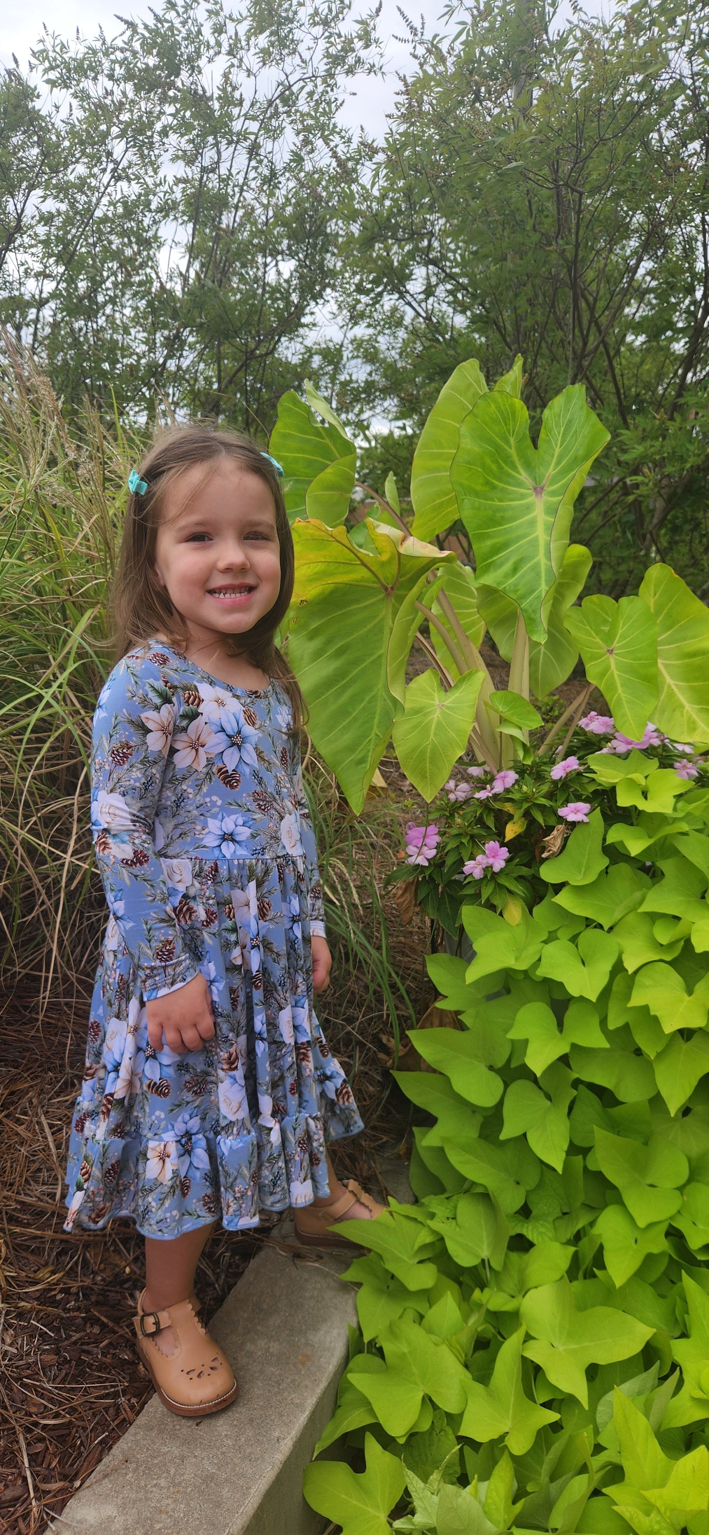 Winter Whimsy Twirl Dress with Pockets & leggings set