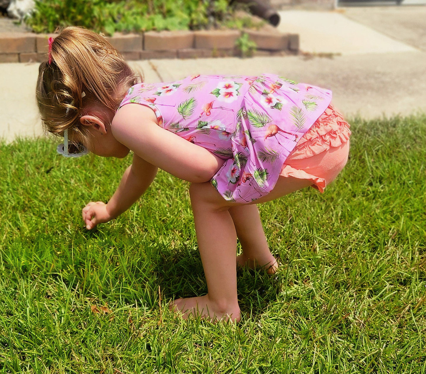 Flamingo Tropic Peplum tank and Bummie Set