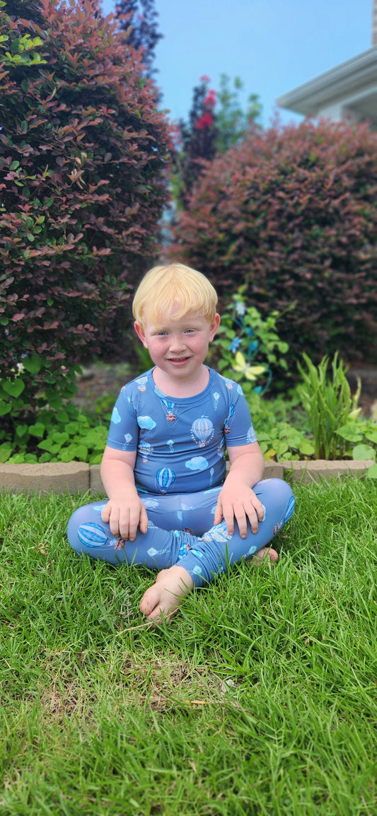 Trunks In The Clouds (Blue) 2 Piece Pajama Set