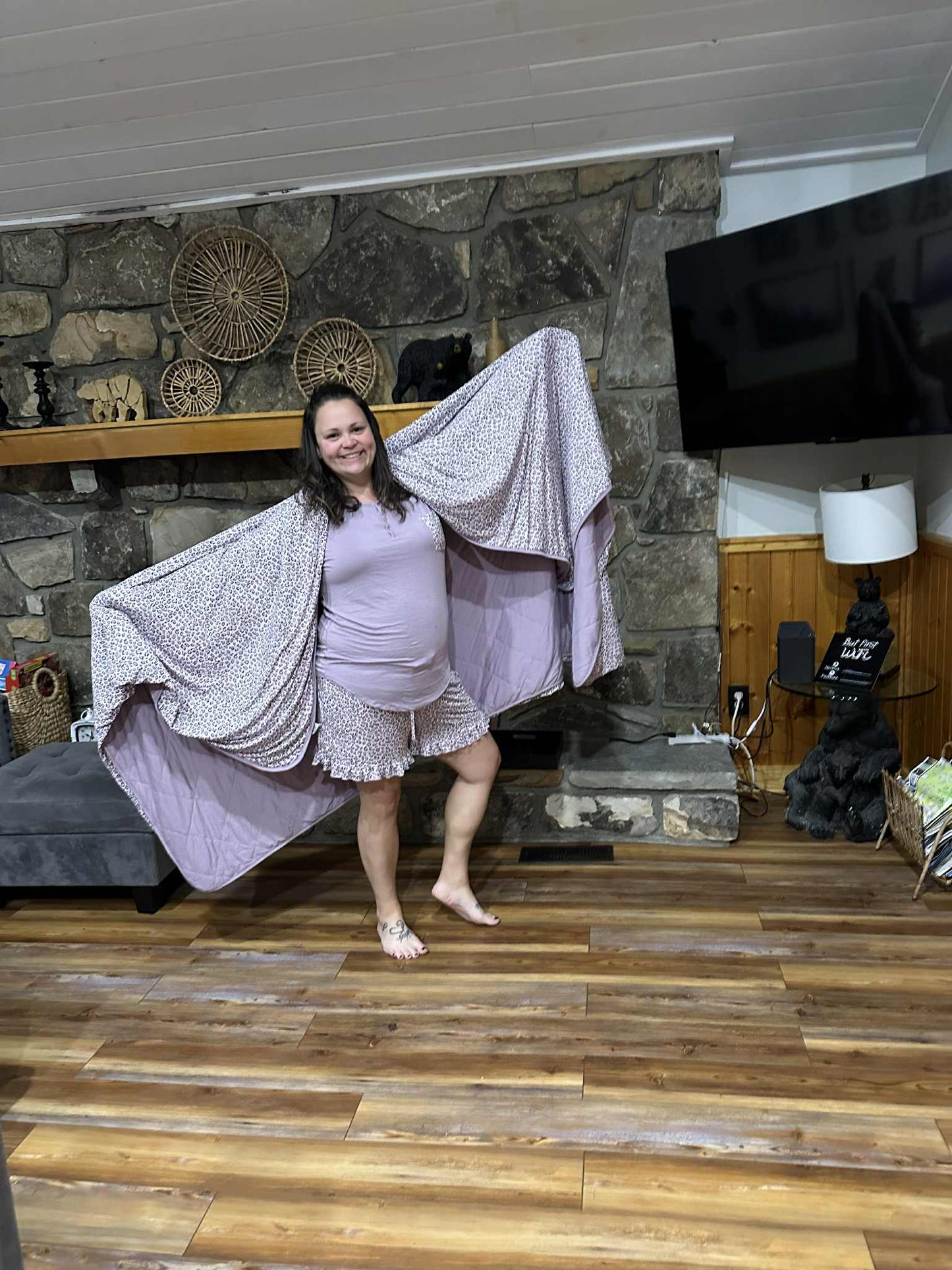 Prowl In Pink 2.5 Tog Quilted Adult Blanket