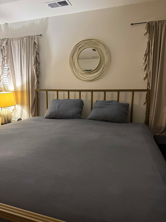 Luxe Stone Fitted Queen Sheet & Pillow Cases