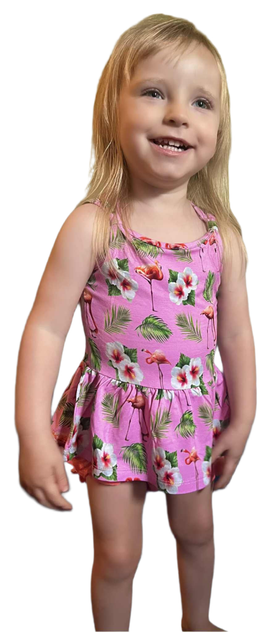 Flamingo Tropic Peplum tank and Bummie Set