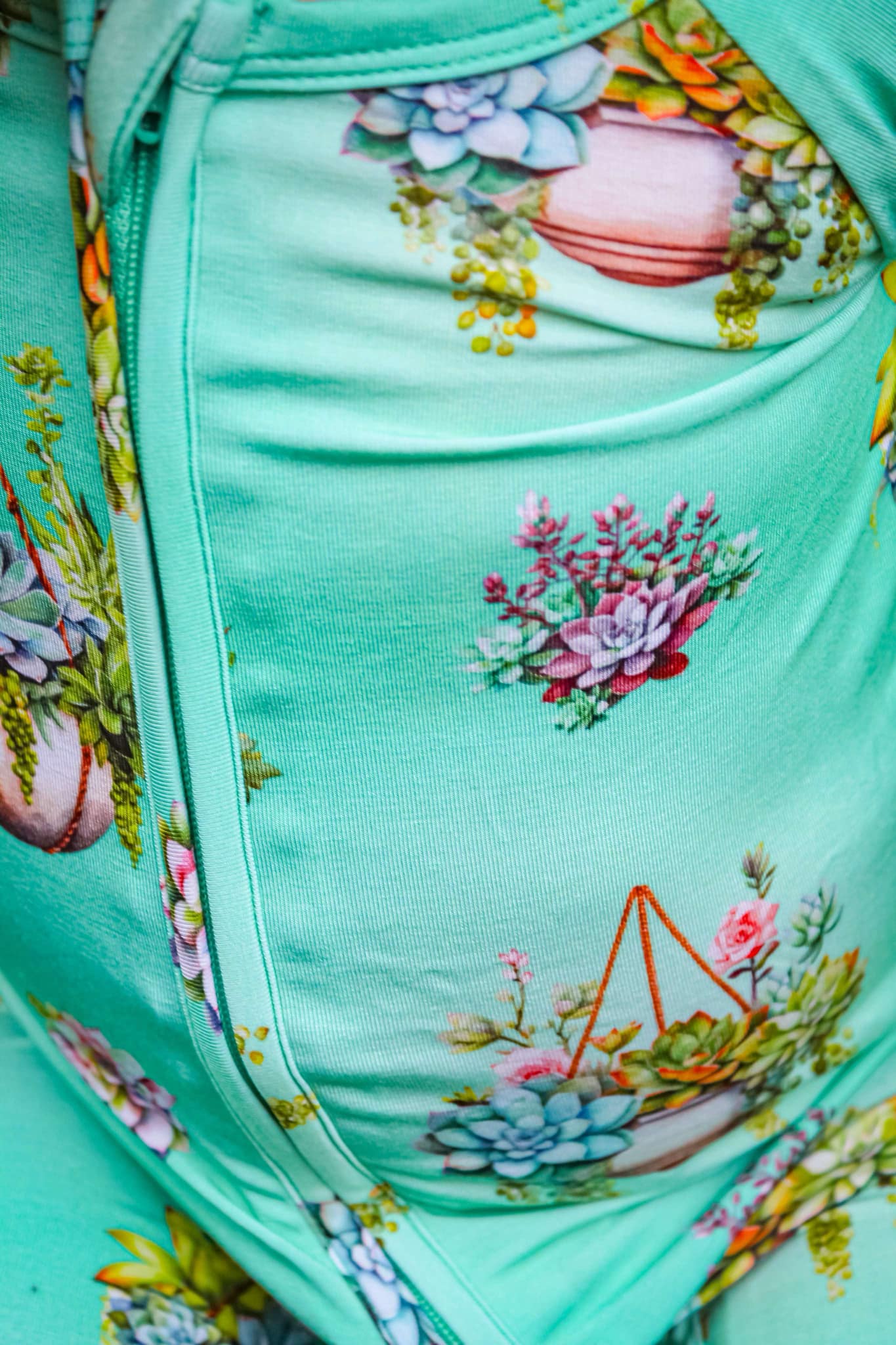 Succulent Cascade Convertible Zip-Up