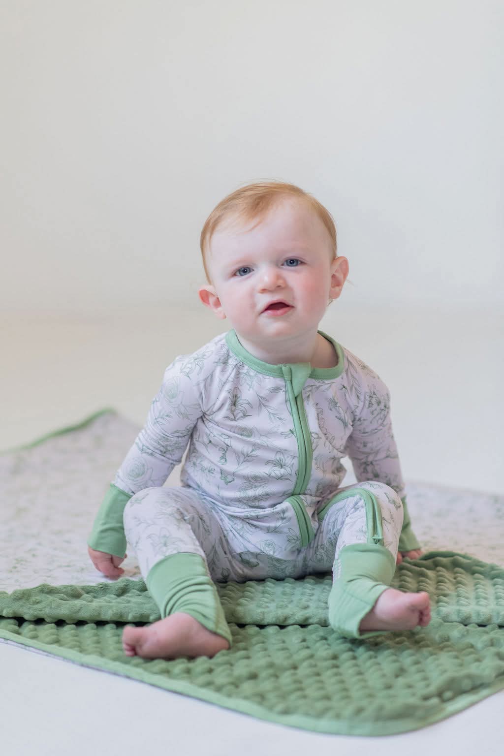 Sage Garden Bamboo Minky Dot Blanket