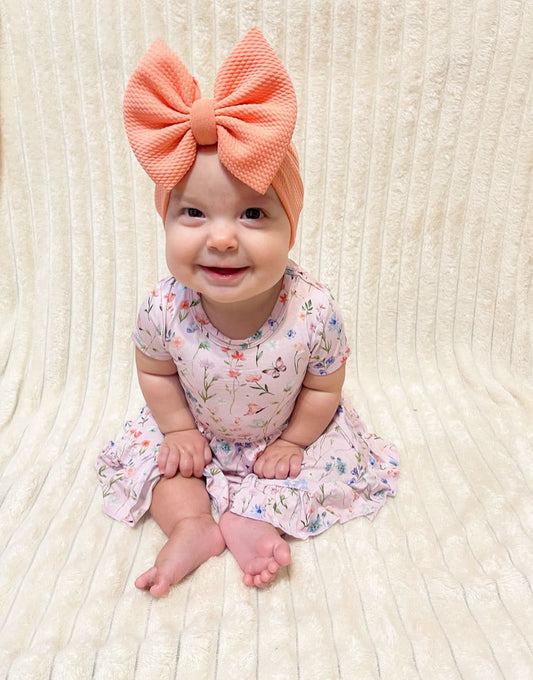 Wildflower Garden Short Sleeve Twirl Dress with Bodysuit