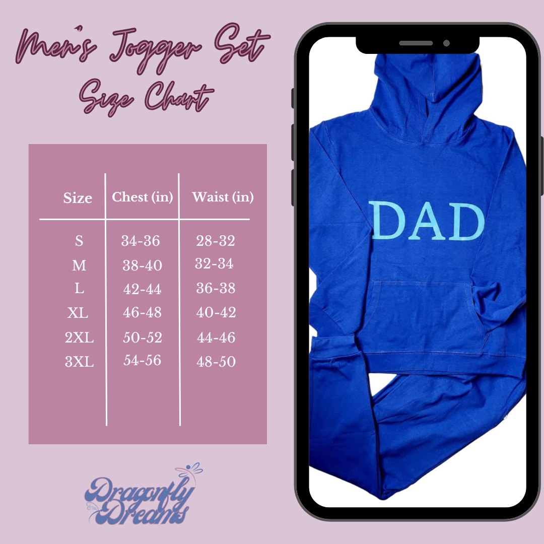 Dad Hoodie Jogger Set - Size up