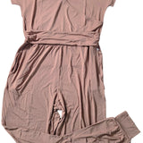Mocha Women's Short Sleeve Jogger Leg Jumpsuit