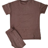 Mocha Oversized Shirt and Biker Short 2 Piece Lounge Set
