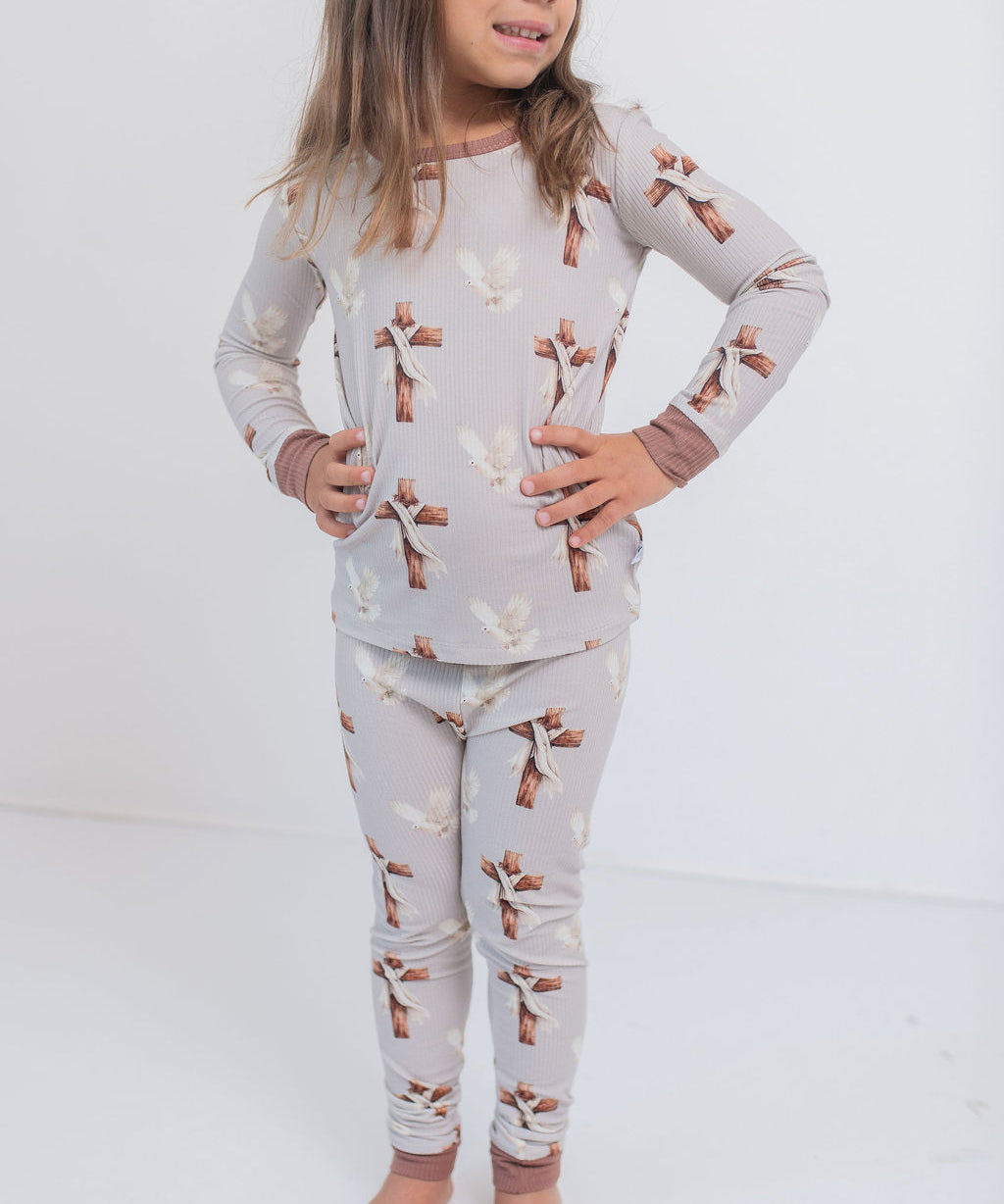 Redeemed Ribbed 2 Piece Long Sleeve and Pants Pajama Set