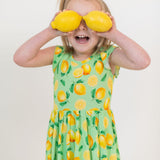 Lemon Pop Twirl Dress with Pockets & Shorts Set