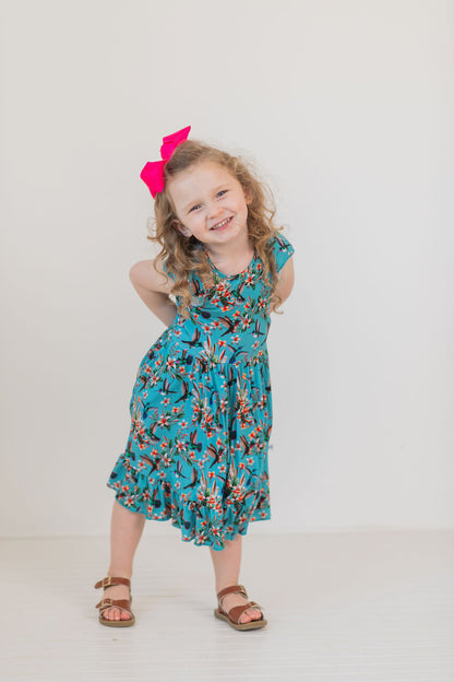 Flutter and Bloom Twirl Dress with Pockets & Shorts Set