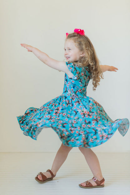 Flutter and Bloom Twirl Dress with Pockets & Shorts Set