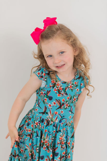 Flutter and Bloom Twirl Dress with Pockets & Shorts Set