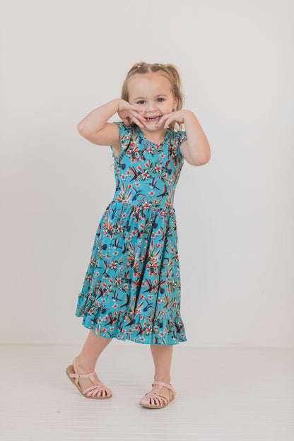 Flutter and Bloom Twirl Dress with Pockets & Shorts Set