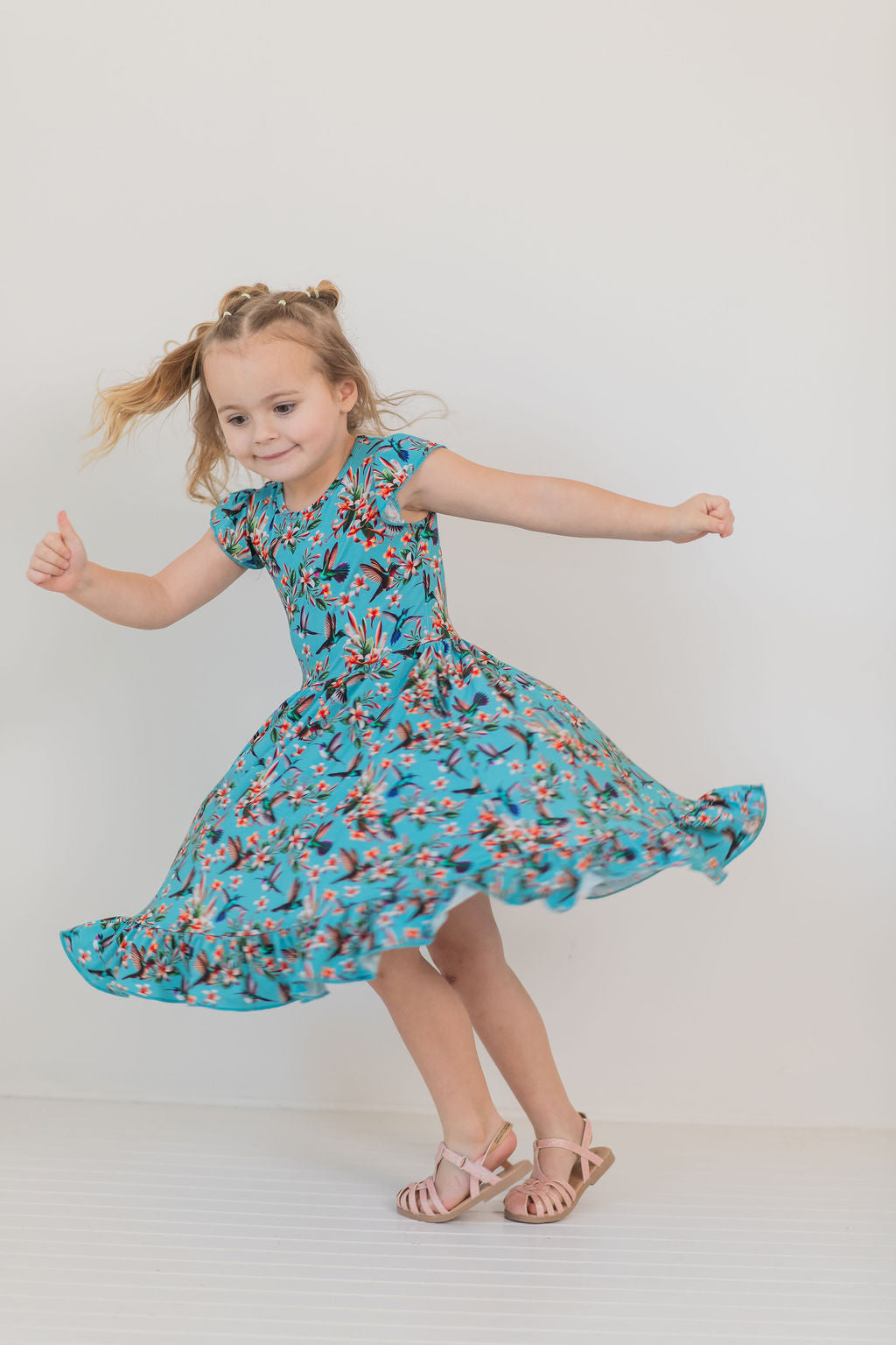 Flutter and Bloom Twirl Dress with Pockets & Shorts Set
