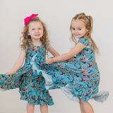 Flutter and Bloom Twirl Dress with Pockets & Shorts Set