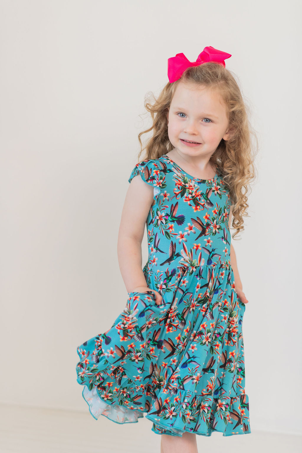 Flutter and Bloom Twirl Dress with Pockets & Shorts Set