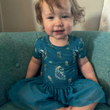 Pretty as a Peacock Tulle Tutu Twirl Dress with Bodysuit