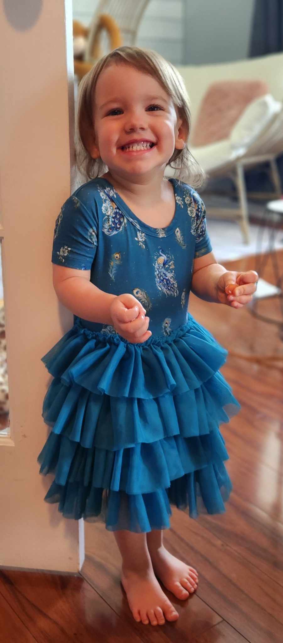 Well Dressed Wolf online Peacock Emily Blue girls twirl dress