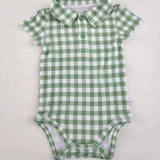 Sage Gingham Polo Bodysuit