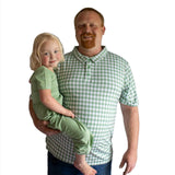 Sage Gingham Men's Polo Shirt