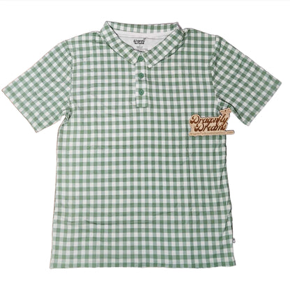 Sage Gingham Men's Polo Shirt