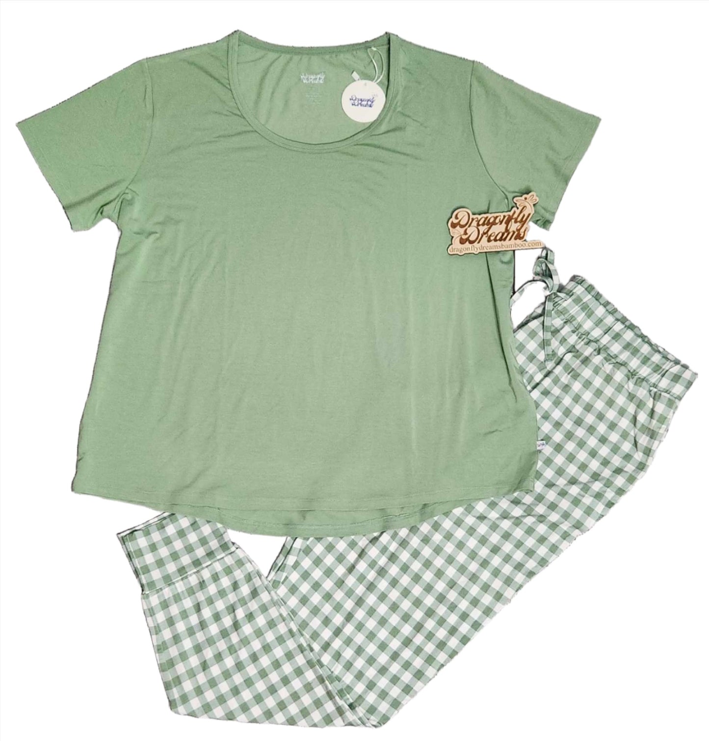 Sage Gingham Women's Pajamas