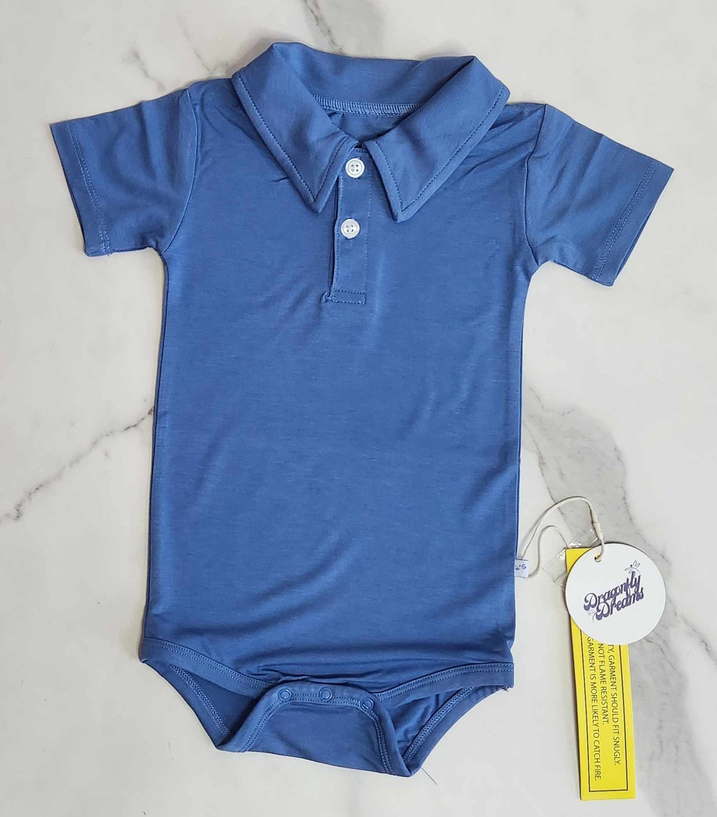 Serenity Blue Polo Bodysuit