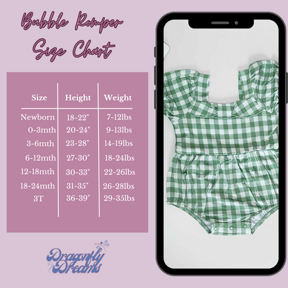 Sage Gingham Bubble Romper