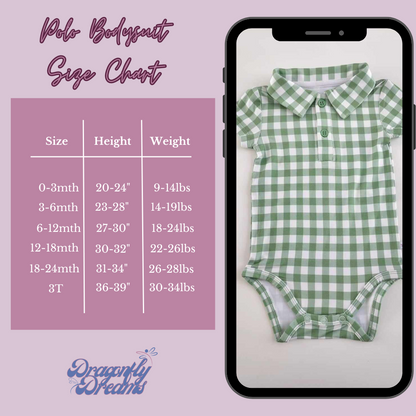 Sage Gingham Polo Bodysuit