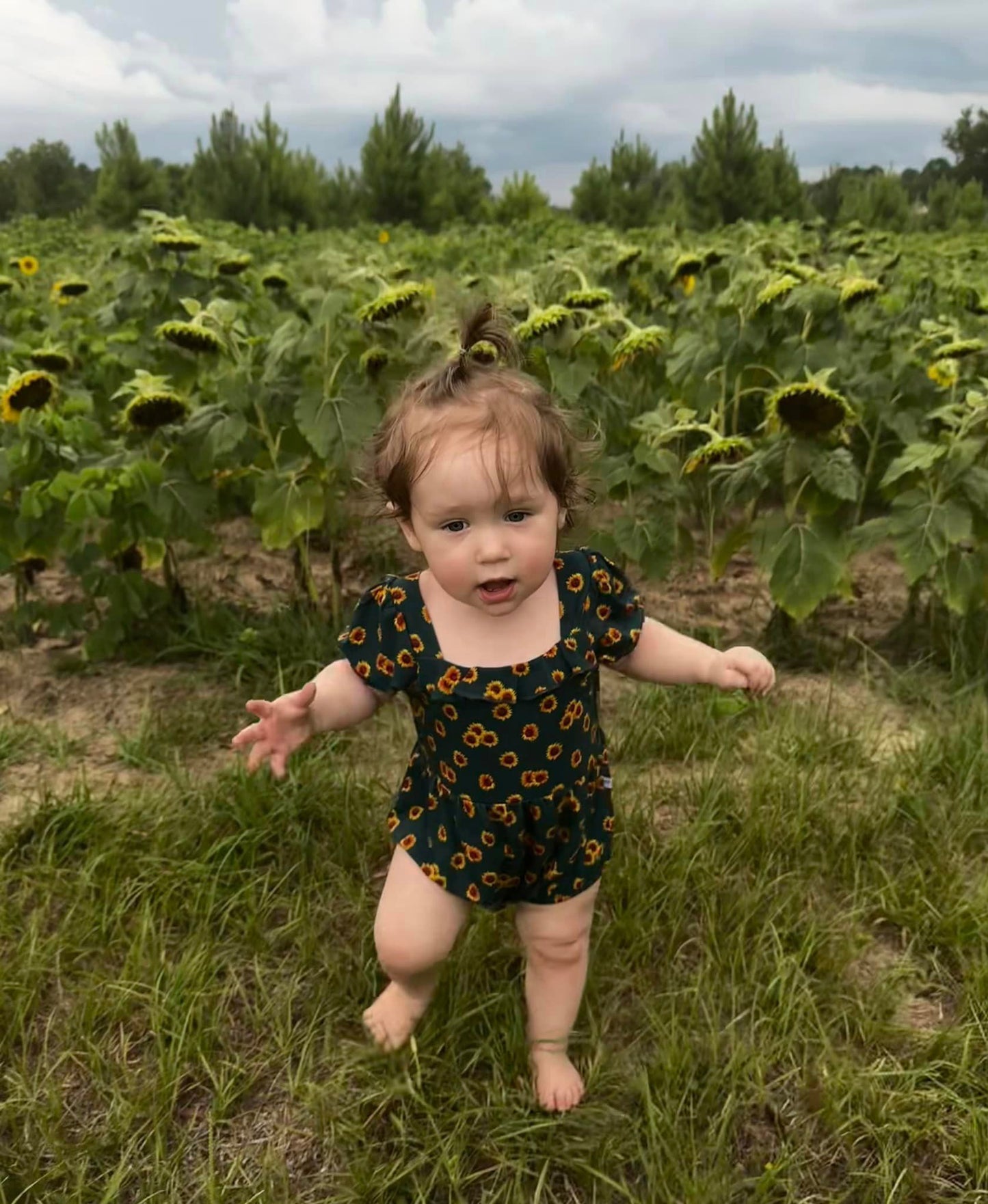 Sunflower Field Bubble Romper